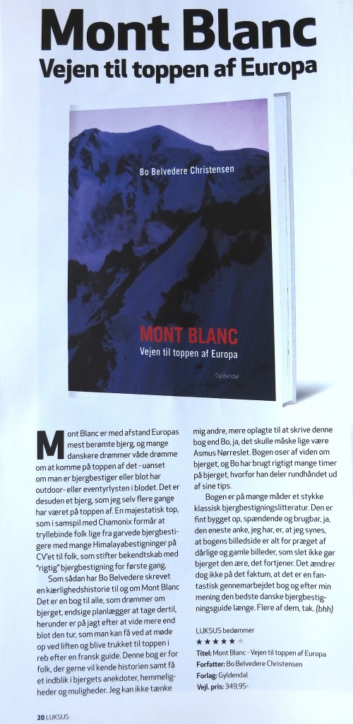 Anmeldelse af Mont Blanc - vejen til toppen af Europa i magasinet Luksus #83